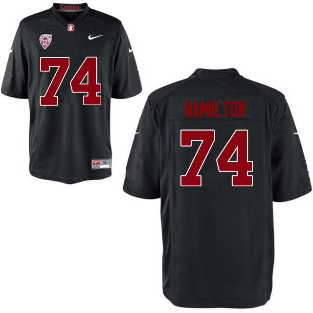 Men Stanford Cardinal #74 Devery Hamilton College Football Jerseys Sale-Black
